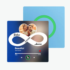 カスタム音楽冷蔵庫用マグネット カラフルなフレーム付き パーソナライズされたアルバム 無限の愛の冷蔵庫用マグネット 曲を再生できます カップルへのギフトに最適 - 