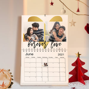 カスタム壁掛けフォトカレンダーカップル写真入れ可能なオリジナル記念カレンダーギフト