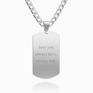 Men's Stainless Steel Photo Dog Tag Engraved Photo Pendant