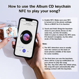 パーソナライズされた Nfc キーチェーン カスタム ミニアルバム Cd キーチェーン 完全にカスタムの写真 + 曲付き お気に入りの Spotify 曲をすぐに再生 パーソナライズされた音楽ギフト 音楽愛好家キーチェーン Cd アルバム - 