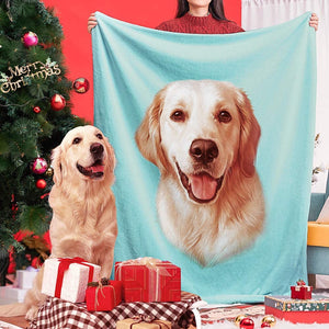 カスタムペット写真の毛布オリジナル犬の写真ブランケットアートポートレートウールの毛布
