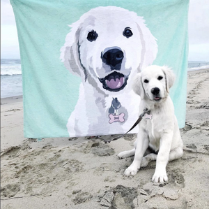 カスタム犬のブランケット-パーソナライズされたペットの写真の毛布-ペインティングアートポートレートフリースの毛布