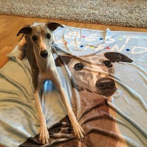 カスタム犬のブランケット-パーソナライズされたペットの写真の毛布-ペインティングアートポートレートフリースの毛布