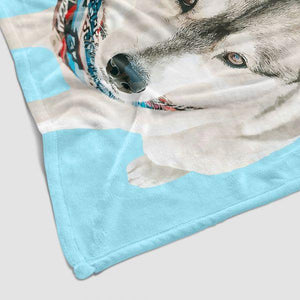 カスタムペットの写真ブランケット-パーソナライズされたペインティングアートポートレートフリース毛布-犬