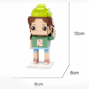 カスタ厶全身シングルオーダーメイドブリックパズル小粒子ブロックおもちゃ女性用格子柄シャツ