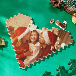 カスタムハート形フォト立体パズル - 写真入れ可能なオリジナルキューブジグソ—パズルプレゼントクリスマスギフト