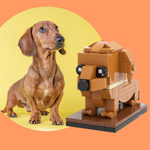 フルボディ カスタマイズ可能なダックスフント 1 犬の写真 カスタム ブリック フィギュア スモール パーティクル ブロック ブリック ミー フィギュア カスタマイズされたダックスフントのみ - 