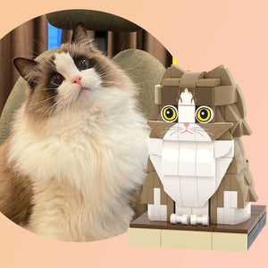 フルボディ カスタマイズ可能 猫の写真 1 枚 カスタム ブリック フィギュア スモール パーティクル ブロック ブリック ミー フィギュア カスタマイズされた猫のみ - 