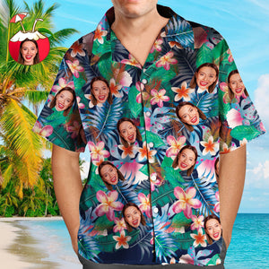 カスタムハワイアンシャツカラフルな花パーソナライズされた男性用アロハビーチシャツ