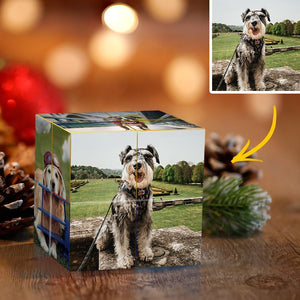 カスタムフォトルービックキューブ-インフィニティフォト折りたたみフォトキューブ-愛犬写真入り可能なパーソナライズされたギフト