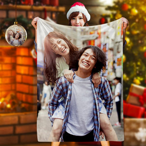 オーダーメイドタオルケット-写真入り名入れ可能なブランケット-恋人へのクリスマスギフト