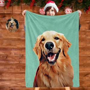 カスタム犬写真のブランケット-パーソナライズされたペットの写真ブランケットペインティングアートポートレートフリース毛布クリスマスギフト