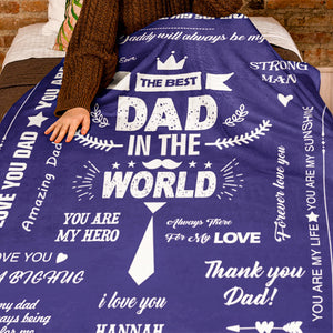 父の日ギフトカスタム名前ブランケット-世界で最高のお父さんへの名前入れ可能なオリジナル毛布