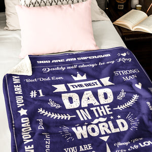 父の日ギフトカスタム名前ブランケット-世界で最高のお父さんへの名前入れ可能なオリジナル毛布