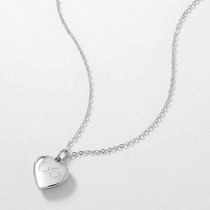 Silver Inifinity Heart Photo Locket With Engraving Name