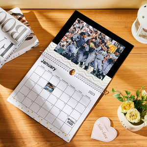 カスタム壁掛けフォトカレンダー部活や試合大会の記念写真入れ可能なカレンダープレゼント