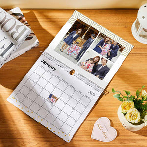 カスタム壁掛けフォトカレンダー家族の写真入れ可能なカレンダー贈り物