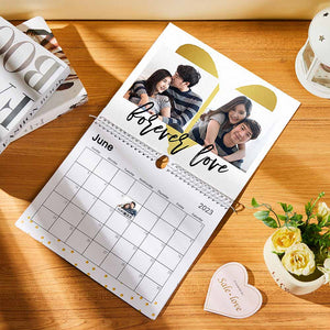 カスタム壁掛けフォトカレンダーカップル写真入れ可能なオリジナル記念カレンダーギフト