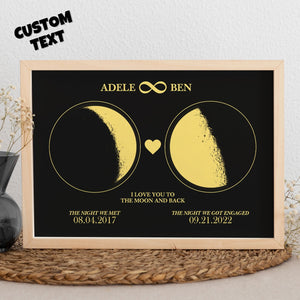 カスタム月相カップルのアートフォトフレーム2つの月相デザイン-バレンタインデーの贈り物
