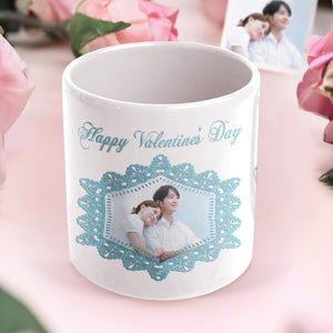 カスタムフェイスマグカップ-写真入り可能な蝴蝶柄のバレンタインマグカップギフト