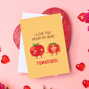 恋人への面白いトマトのグリーティング カード ギフト - 