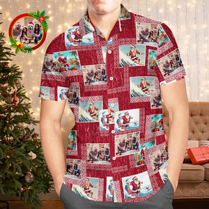 カスタムフォトアロハシャツ－写真入り可能なオリジナルクリスマスアロハシャツギフト-幸せな家族写真