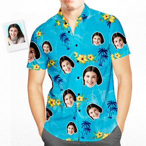 カスタムフェイスアロハシャツ-誕生ひ日おめでとう水波紋個性的な誕生日プレゼント
