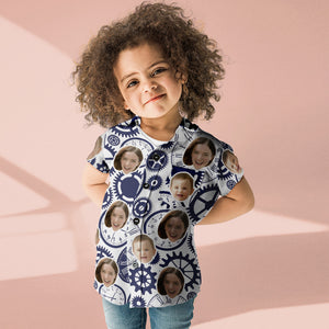 カスタムフェイスシャツ-写真入れ可能な女性用アロハシャツプレゼント-時計