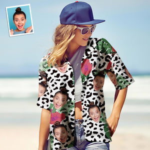 カスタムフェイスシャツ-写真入れ可能な女性用アロハシャツプレゼント-動物パーティー