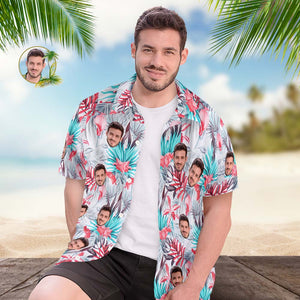 カスタムフォトアロハシャツ－写真入り可能なオリジナルアロハシャツ-ロマンチックなハワイの花