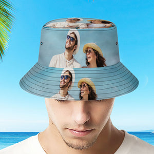 カスタムバケツ帽子-写真入り可能な男女兼用パーソナライズされた広いつばの屋外日除け帽-ハイキングビーチス恋人へのギフト