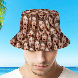 カスタムバケット帽子-写真やテキスト入れ可能な男女兼用パーソナライズされた広いつばの屋外サマーハット-ハイキングビーチススポーツハット恋人へのギフト