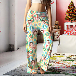 カスタムフォトパジャマパンツ－写真入れ可能なオリジナルクリスマスパジャマパンツギフト-彼女へのクリスマスギフト