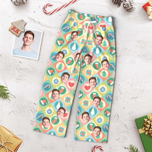 カスタムフォトパジャマパンツ－写真入れ可能なオリジナルクリスマスパジャマパンツギフト-彼女へのクリスマスギフト