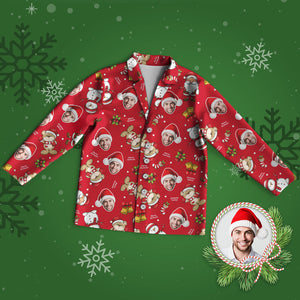 カスタムフォトパジャマ－写真入れ可能なオリジナルクリスマスパジャマギフト-メリークリスマス