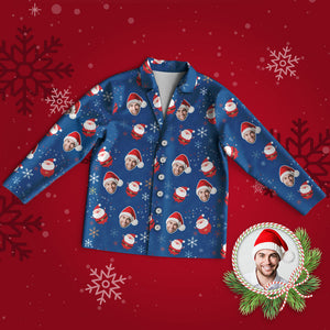 カスタムフォトパジャマ－写真入れ可能なオリジナルクリスマスパジャマギフト-かわいいサンタクロース