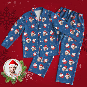 カスタムフォトパジャマ－写真入れ可能なオリジナルクリスマスパジャマギフト-かわいいサンタクロース