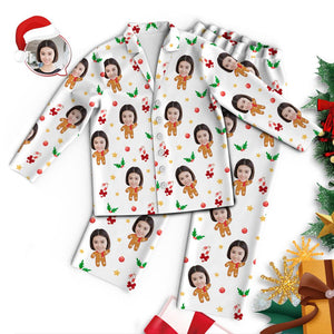 カスタムフォトパジャマ－写真入り可能なオリジナルクリスマスパジャマ-ジンジャーブレッド人