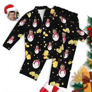 カスタムフォトパジャマ－写真入り可能なオリジナルクリスマスパジャマ-雪だるま