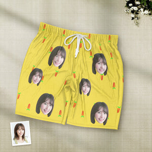 カスタムフォトパジャマ－写真入れ可能なオリジナル半袖夏の涼しいパジャマギフト－可愛いニンジン柄