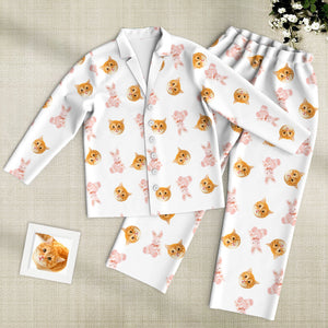 カスタムフォトパジャマ－写真入れ可能なオリジナルかわいい兎柄のパジャマプレゼント