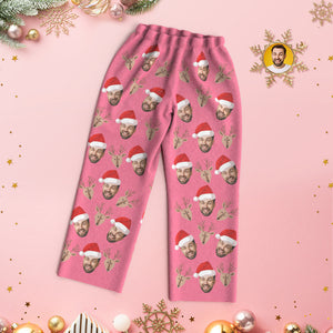 カスタムフォトパジャマ-イギリスパンデミックの写真入れ可能なわぴち柄のピンクのクリスマスパジャマギフト
