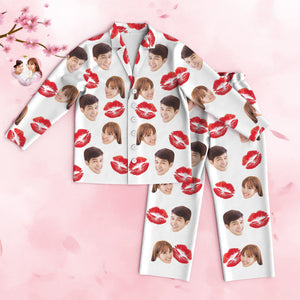 カスタムフォトパジャマ－写真入れ可能なオリジナルバレンタイン部屋着プレゼント-セクシーな唇柄