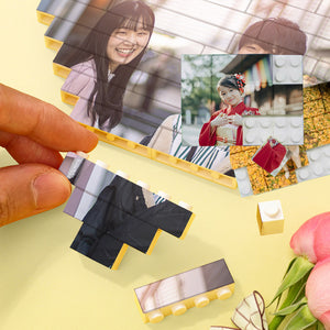 カスタムハート形フォト立体パズル - 写真入れ可能なオリジナルキューブジグソ—パズルプレゼント恋人へのギフト