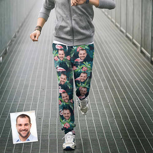 カスタムフェイススウェットパンツ - 写真入れ可能な男女兼用ジョガーパンツ - ハワイスタイル