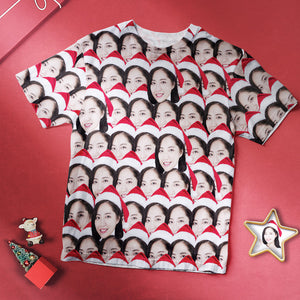 カスタムフォトTシャツ－写真入り可能なオリジナルTシャフェイスマッシュクリスマスプレゼント