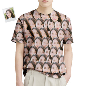カスタムフォトTシャツ－写真入り可能なオリジナルTシャフェイスマッシュ母の日プレゼント