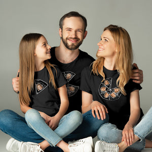 カスタムフェイスTシャツ-写真入れ可能なピザ柄の家族シャツ