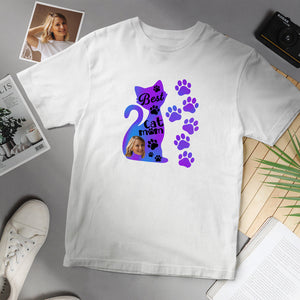 カスタムフェイスTシャツ-写真入れ可能な最高の猫ママシャツ母の日ギフト