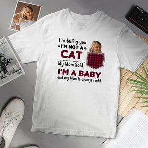 カスタムフェイスTシャツ-写真入れ可能な猫じゃないシャツ母の日ギフト